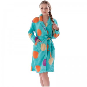 Ενηλίκων Τυπωμένο Fleece Pajama Γυναίκες Robe