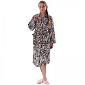 Ενηλίκων γυναικών ζευγαριού Leopard Robe τυπωμένες πιτζάμες